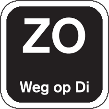 Klika -  Label | ZO weg op | papier | afwasbaar | 19x19mm | zwart | rol à 1000 stuks