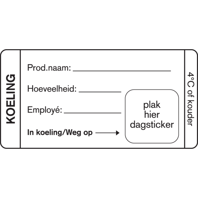 Klika - Label | Koeldoos | papier | afwasbaar | 35x75mm | wit | rol à 500 stuks