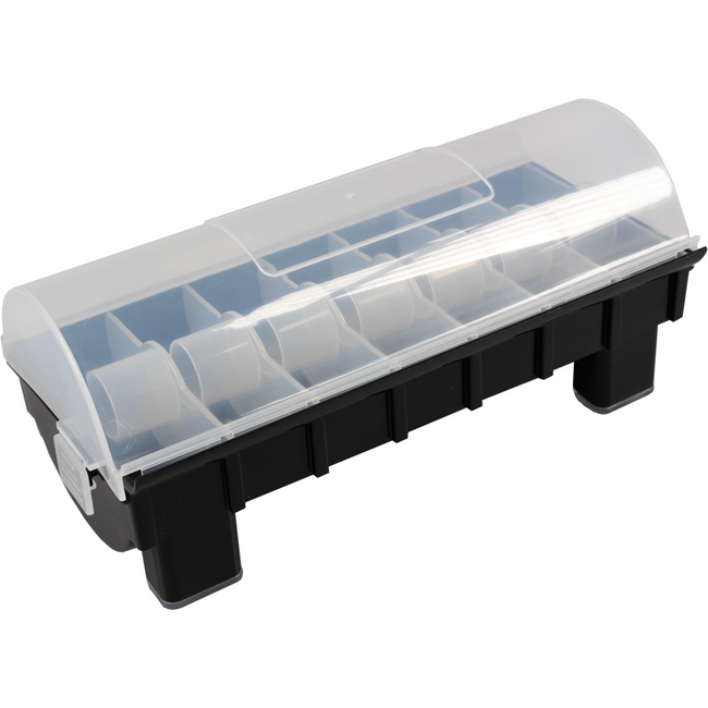 Klika - Labeldispenser | excl. 7 rollen ma/zo | 25x zwart/transparant | 1 stuks