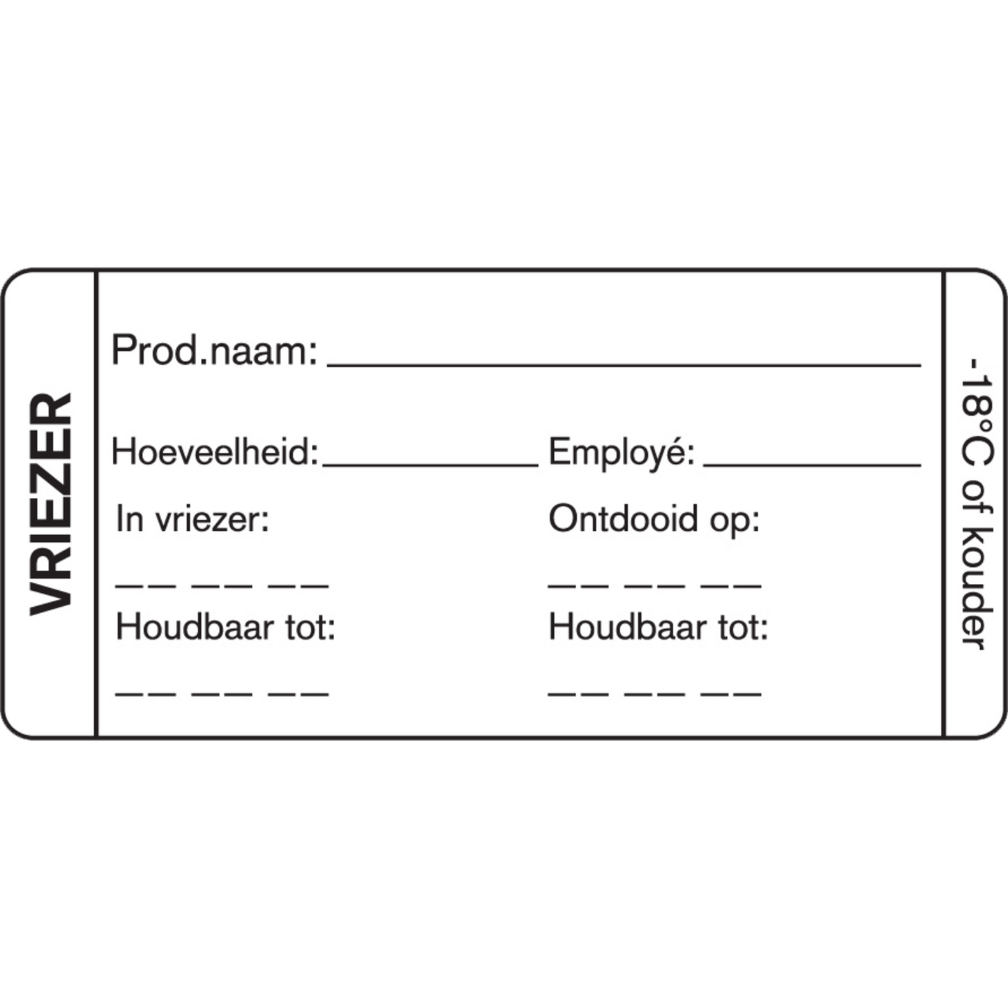 Klika -  Label | papier | 35x75mm | rol à 500 stuks | wit | 18 rol
