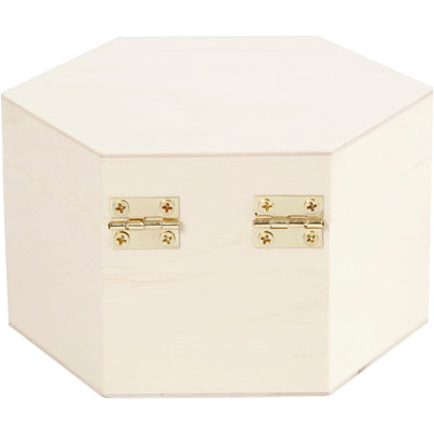 Creotime - Boîte Creativ Company hexagone 12x7cm contreplaqué