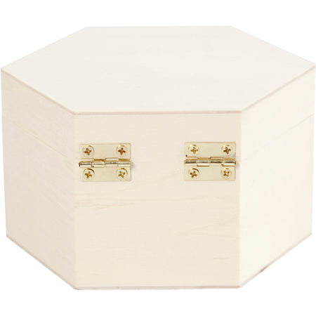 Creotime - Boîte Creativ Company hexagone 12x7cm contreplaqué