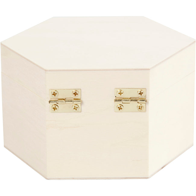 Creotime - Boîte Creativ Company hexagone 12x7cm contreplaqué