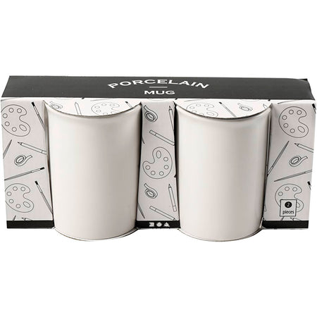 Creotime - Mug Creativ Company porcelaine 2 pièces blanc