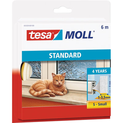 Tesa -  Moll Standard tochtstrip I-profiel, 6 m, wit