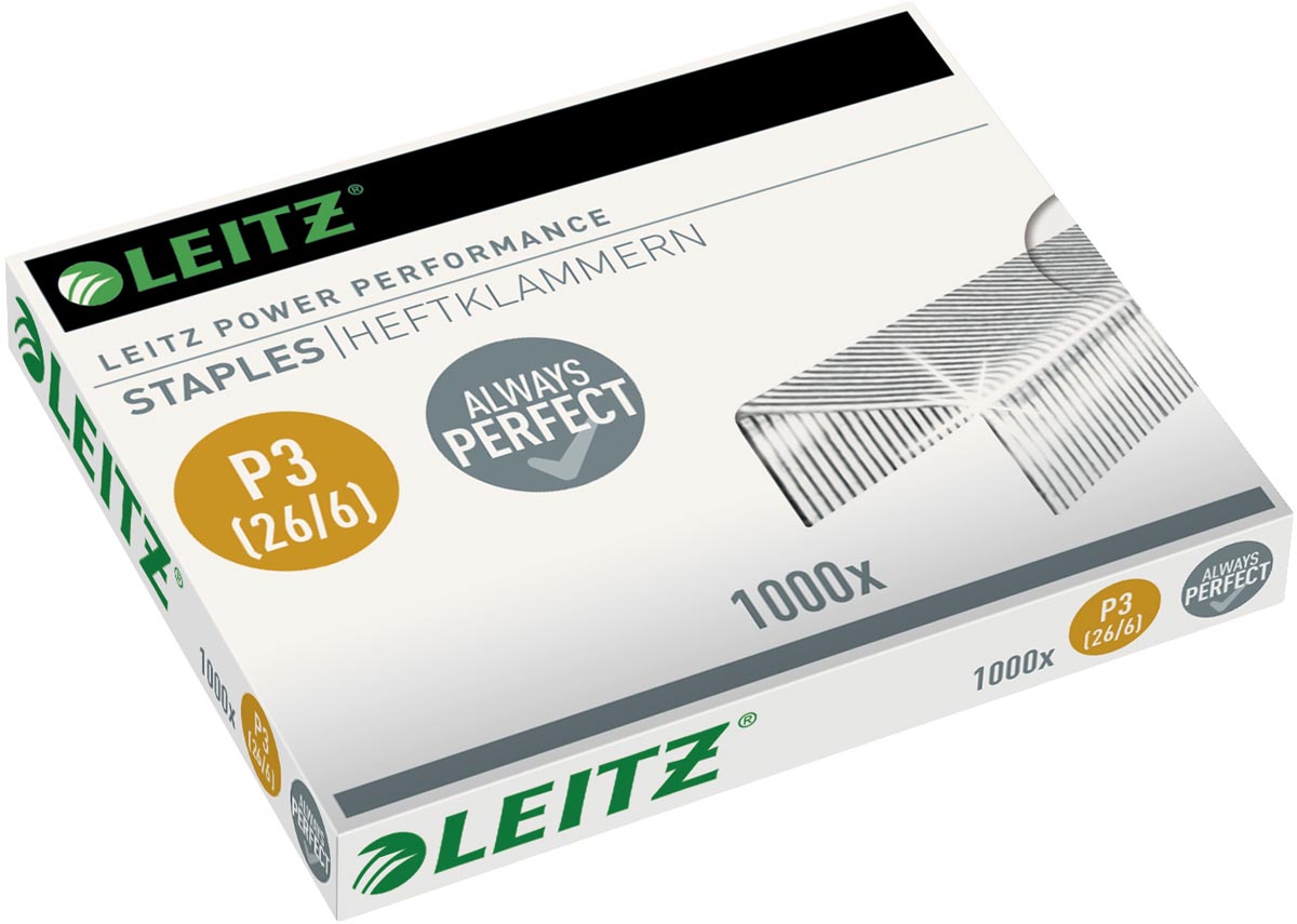 Leitz - agrafes 26/6, boîte de 1000 agrafes