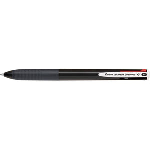 Pilot -  Super Grip G-4 4-kleurenbalpen, medium, klassieke inktkleuren, zwart lichaam