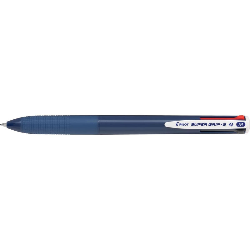 Pilot -  Super Grip G-4 4-kleurenbalpen, medium, klassieke inktkleuren, blauw lichaam