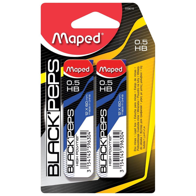 Mapted - Black'Peps Crayer marqueurs, 0,5 mm, Hb, ampoule de 2 pièces Echtje van 12