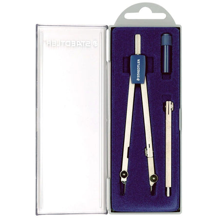 Staedtler - ser 559 Arco Coffret compas 3 pièces : 1 compas avec étui avec crayon de rechange et rallonge...