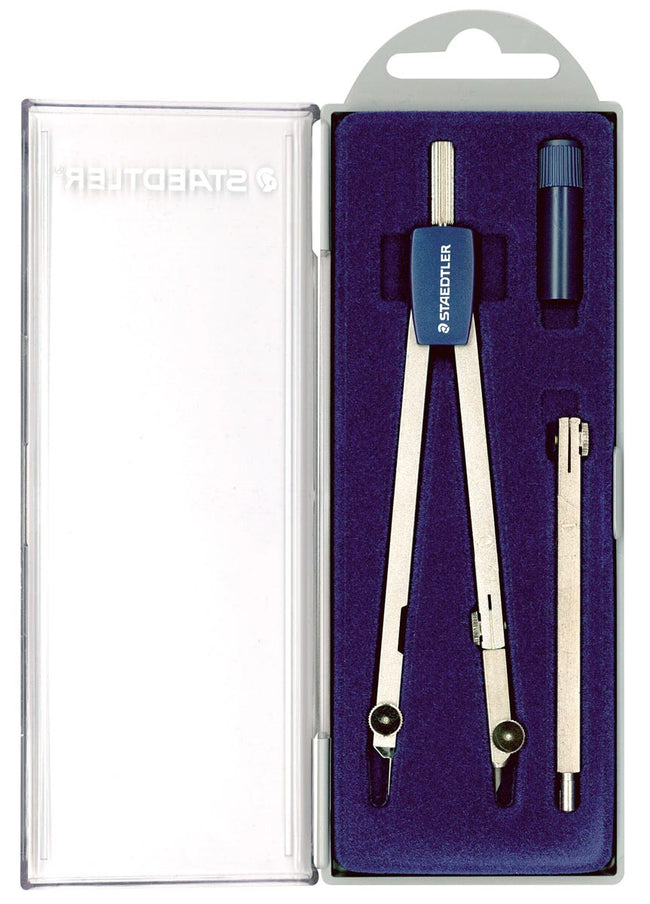 Staedtler - ser 559 Arco Coffret compas 3 pièces : 1 compas avec étui avec crayon de rechange et rallonge...