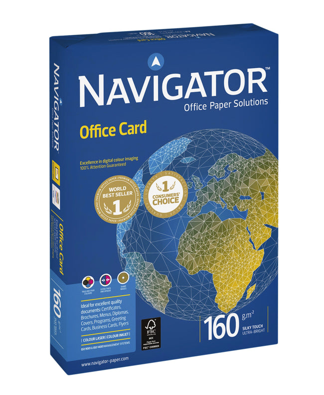 Navigator -  Kopieerpapier  office card a4 160gr wit | 5 stuks
