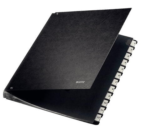 Leitz - Chemise à terme 1-12 270x18x345mm panneau dur noir