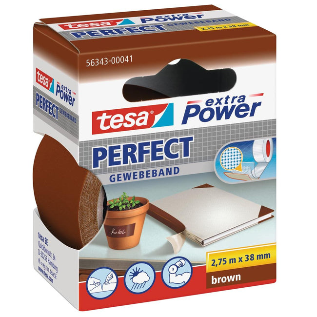 Tesa - extra Power Perfect, ft 38 mm x 2,75 m, braun