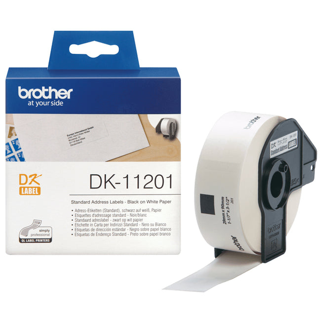 Brother - Etiquette DK-11201 adressant 29x90mm 1 rouleau de 400 pièces blanc