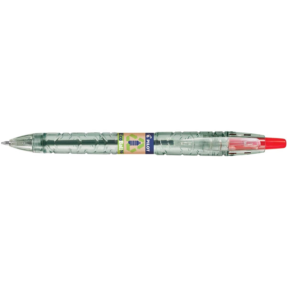 Pilot - Stylo à bille Ecoball B2P BeGreen, grand, rouge