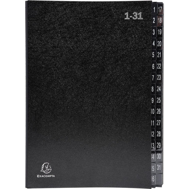Exacompta -  sorteermap Ordonator 32 vakken met tabs 1-31, zwart