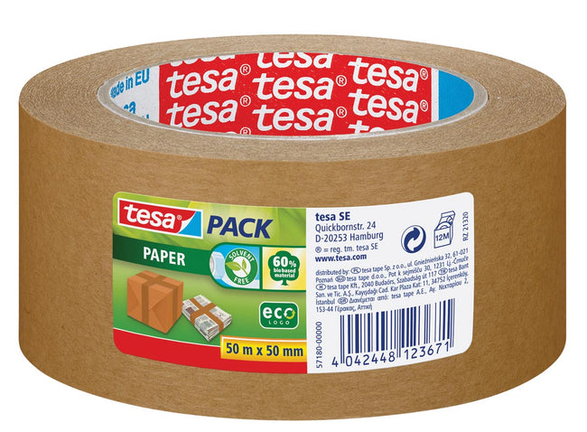 Tesa - Pack d'emballage® papier ecoLogo® 50mx50mm marron
