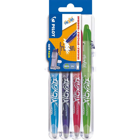 Pilot - roller gel Frixion Ball 2 Go, blister de 4 pièces couleurs assorties