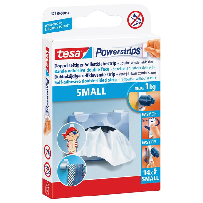 Tesa - Bandes adhésives Powerstrips® SMALL double face 1kg 14 pièces