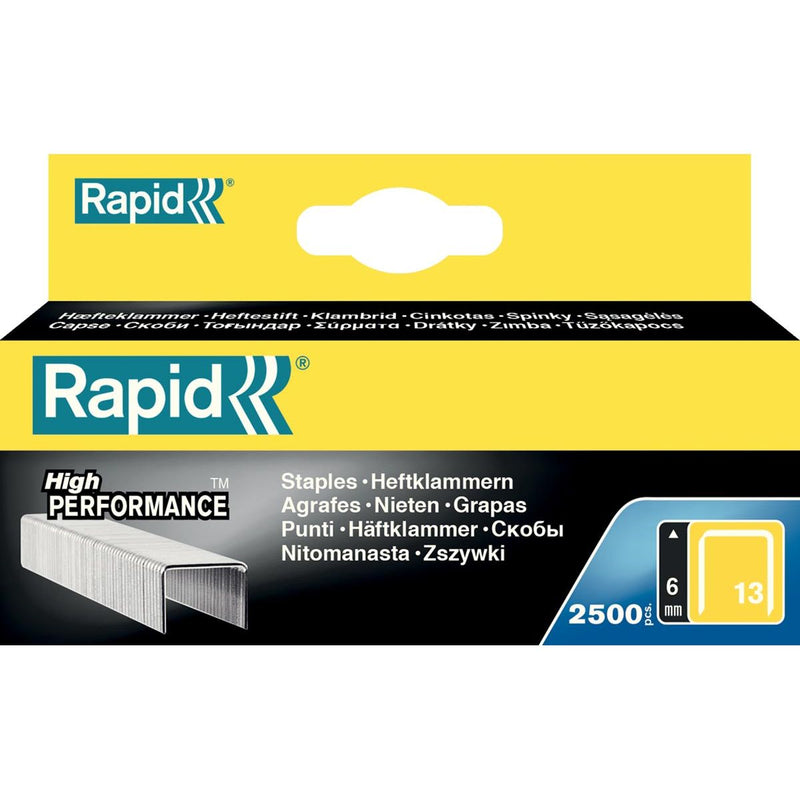 Rapid - Agrafes 13/6, galvanisées, boîte de 2 500 agrafes