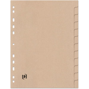 Oxford -   tabbladen, uit karton, ft A4, onbedrukt, 11-gaatsperforatie, 12 tabs