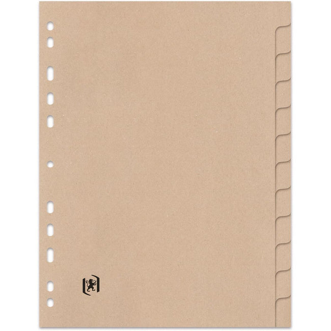 Oxford -   tabbladen, uit karton, ft A4, onbedrukt, 11-gaatsperforatie, 12 tabs