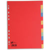 Oxford - onglets, format A4, en carton, non imprimés, perforation 11 trous, couleurs assorties, 12 onglets