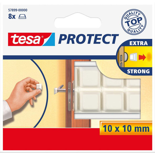 Tesa - blocs de protection, carrés, ft 10 x 10 mm, blanc, paquet de 8 pièces