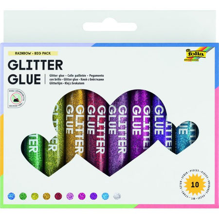 Folia Paper - Colle Pailletée Folia 9,5 ml 10 couleurs | 12 pièces