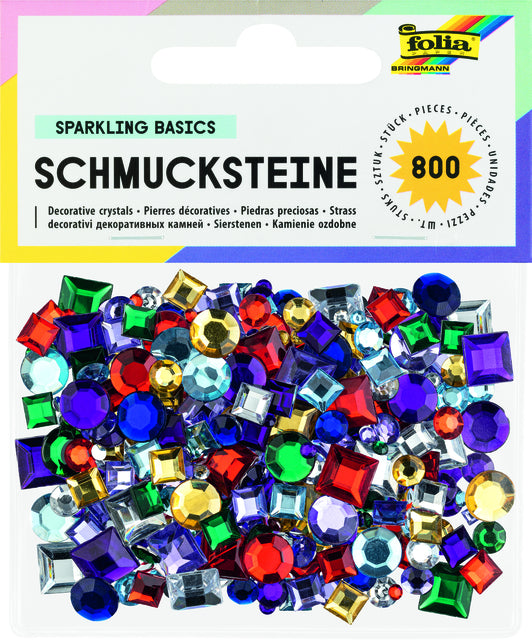 Folia Paper - Pierres scintillantes Folia 800 pièces différentes couleurs et tailles | 10 pièces