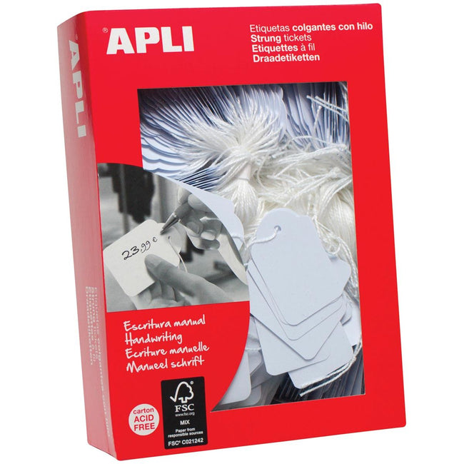 Apli - Étiquette à suspendre + cordon 50x70mm 400 pièces