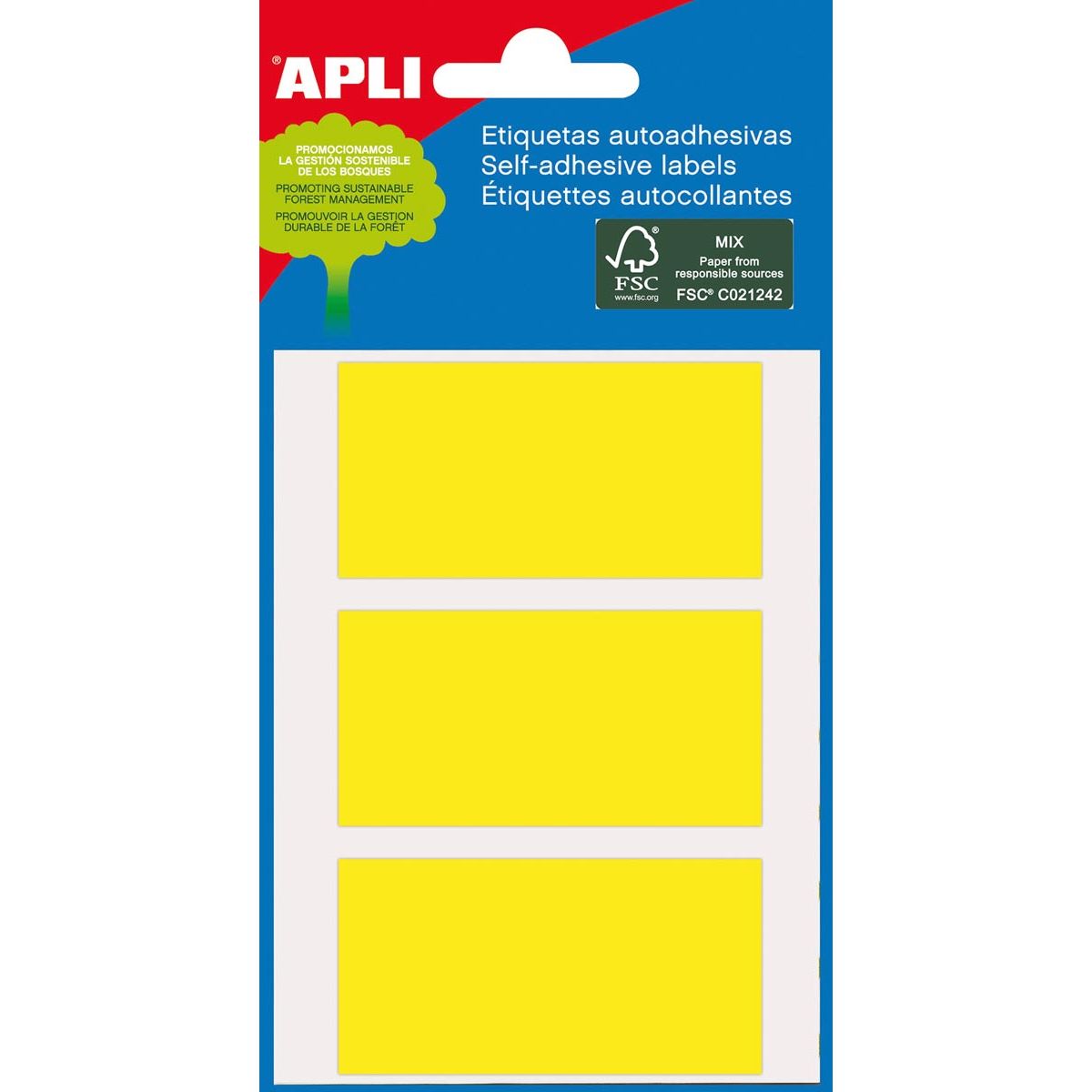 Apli -  gekleurde etiketten in etui geel (2071)