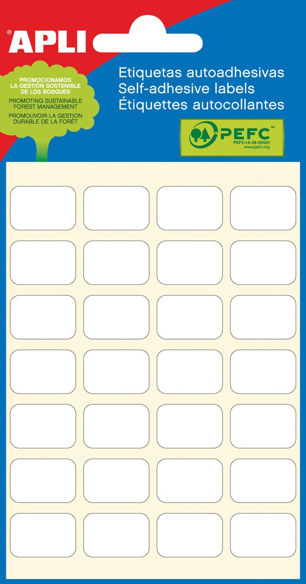 Apli - étiquettes blanches pi 12 x 18 mm (l x h), 168 pièces, 28 par feuille (2670)