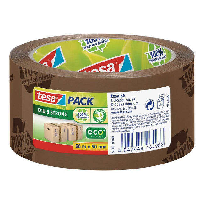 Tesa - Pack Eco Strong Ecologo, ft 50 mm x 66 m, PVC, marron