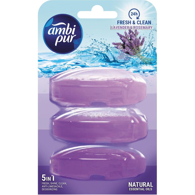 Ambi Pur -   Fresh en Shine vulling toiletblokje, 3 x 165 ml