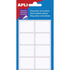 Apli -  afneembare witte etiketten ft 25 x 40 mm (b x h), 56 stuks, 8 per blad (1895), etui van 7 blad