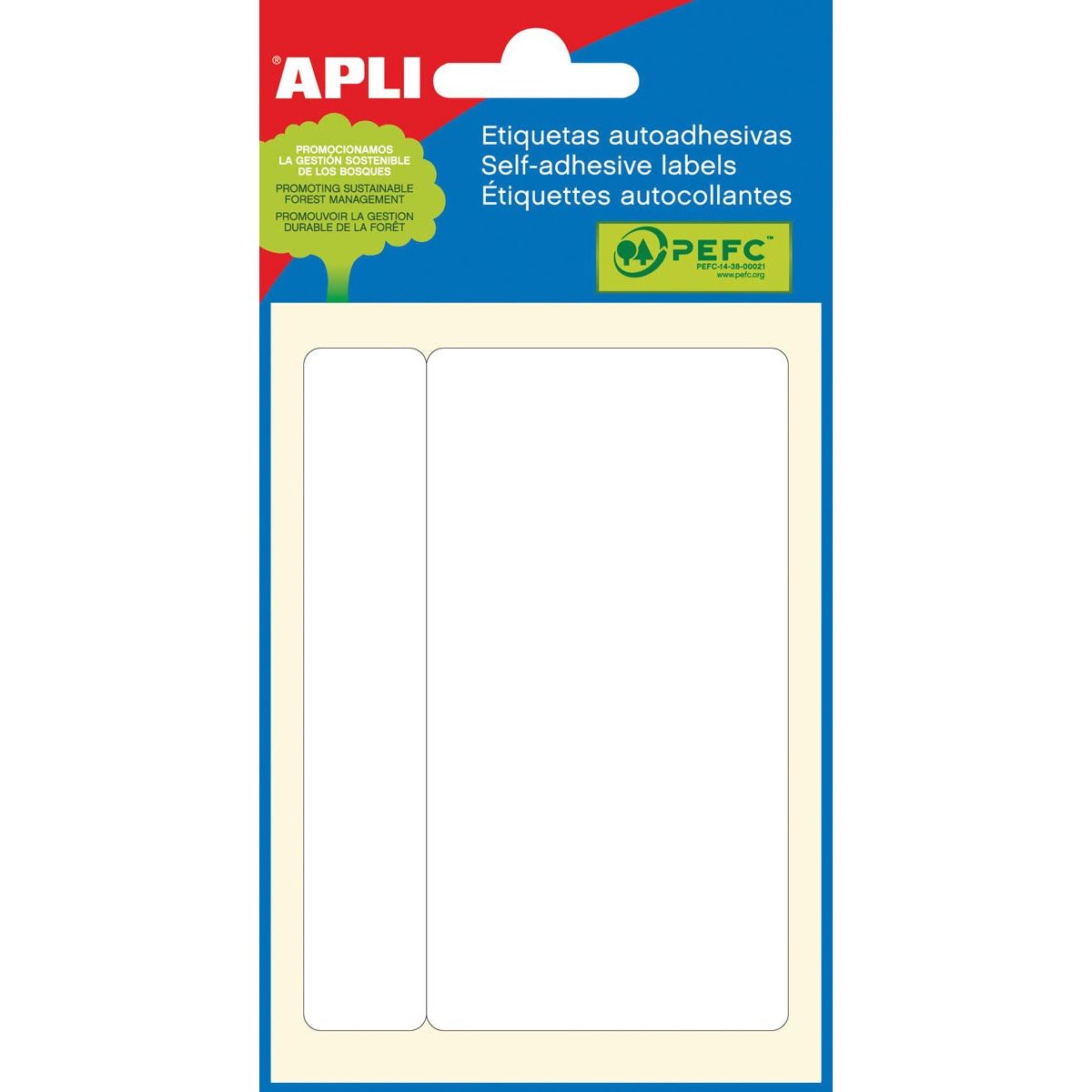 Apli - étiquettes blanches ft 53 x 100 mm (b x h), 6 morceaux, 1 par feuille (2687)