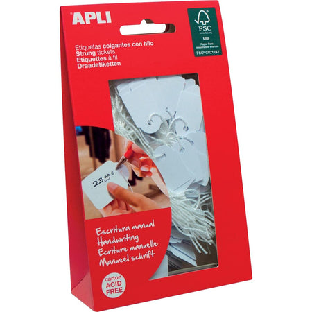 Apli - Etiquettes métalliques pi 7 x 19 mm (l x h) (7004), caisse de 200 pièces