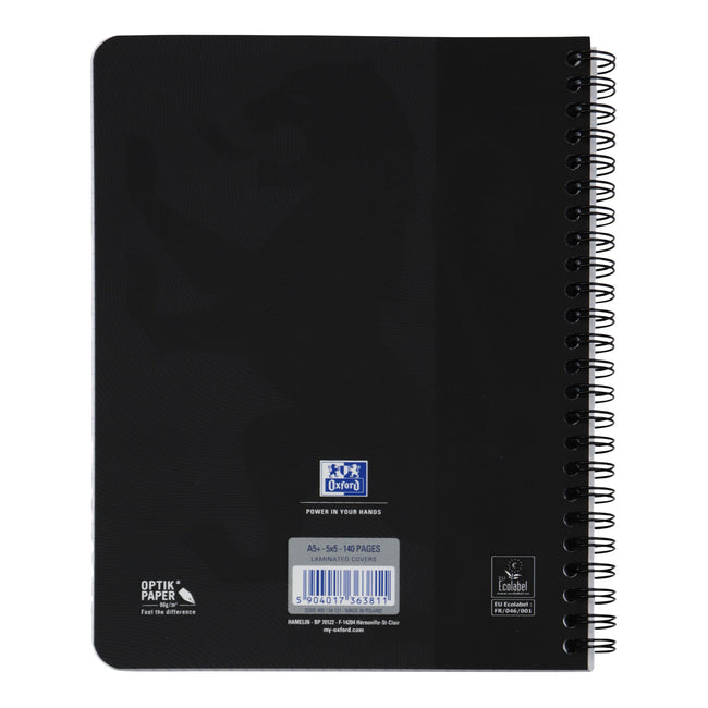Oxford -  Spiraalblok oxf touch a5 ruit 5mm 140pag 80gr zw