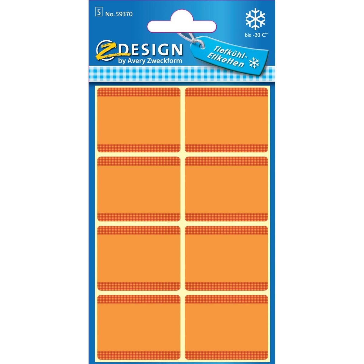Avery Zweckform -  diepvriesetiketten in blister, oranje, 40 etiketten