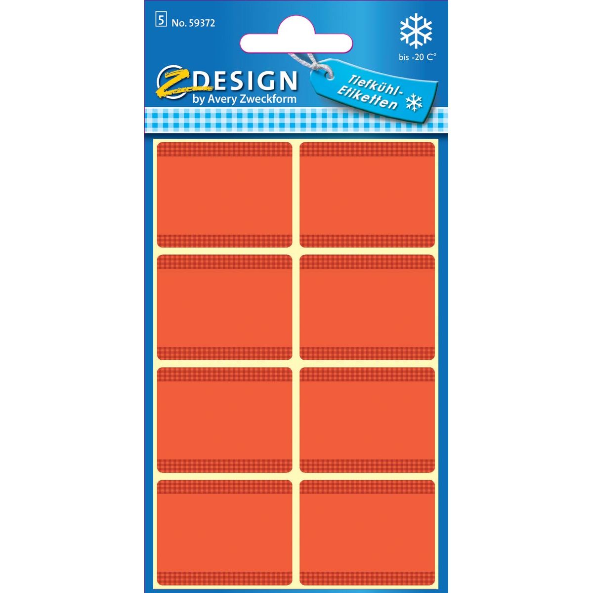 Avery Zweckform -  diepvriesetiketten in blister, rood, 40 etiketten