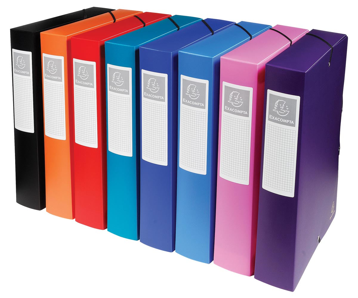 Exacompta -  elastobox rug van 6 cm geassorteerde kleuren