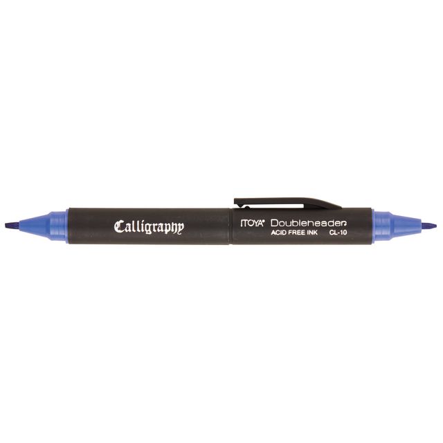 Itoya - Stylo de calligraphie CL-10 1,5 et 3,0 mm bleu