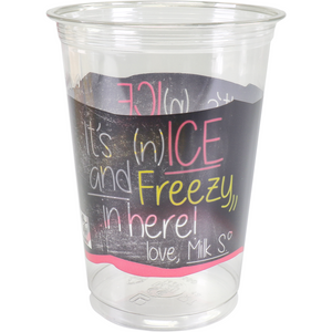Depa -  | Milkshakebeker | ICE is (N)ICE | Gerecycled PET | 400ml | 16oz | Ø90mm | transparant/roze | 800 stuks