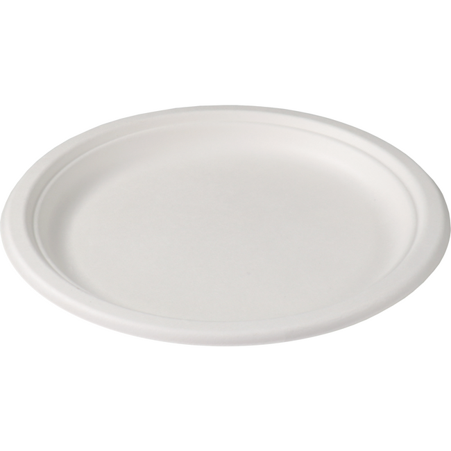 DEPA - Vorstand | Runde | 1-profession Bagasse (Zuckerrohrzellstoff) Ø23CM | Weiß | 8 Stücke