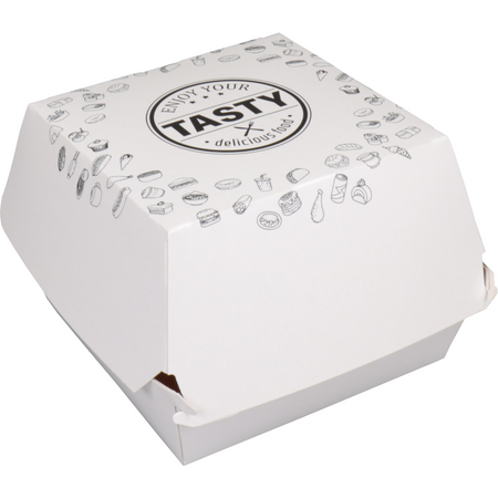 Klika -  Bak | Karton + kleicoating | TASTY | hamburgerbak | 120x120x100mm | wit | 300 stuks