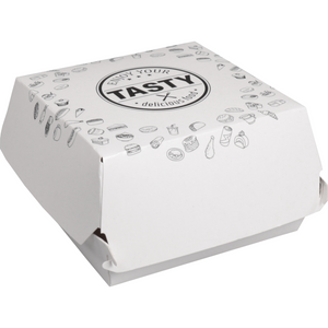 Klika -  Bak | Karton + kleicoating | TASTY | hamburgerbak | 115x115x70mm | wit | 300 stuks