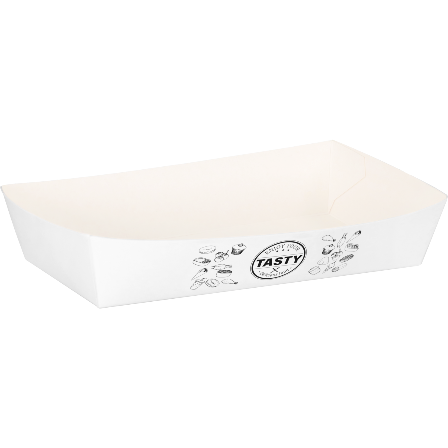 Klika -  Bak | Karton + kleicoating | A14 | TASTY | snackbak | 157x88x35mm | wit | 300 stuks