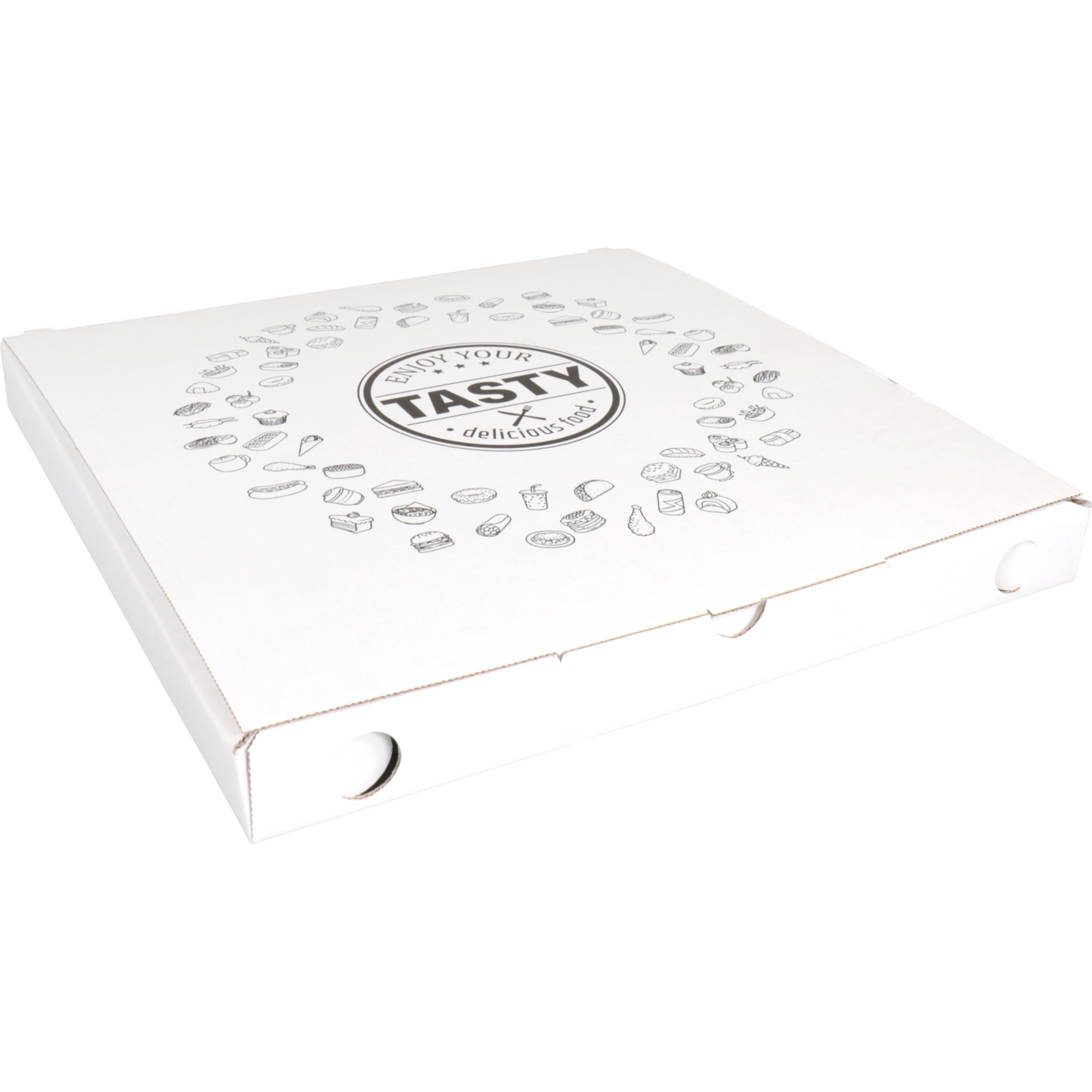 Klika - Pizzadoos | TASTY | golfkarton | 30x30x3cm | vegetale | wit | 200 stuks